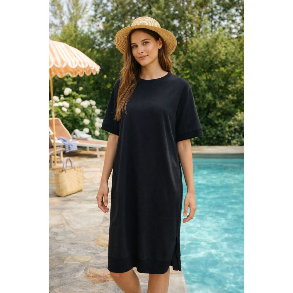 Capote Black T-Shirt Dress Super Soft Medium Lounge Comfy Cozy